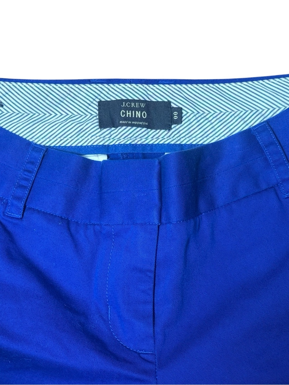 J.Crew Chino Shorts Women’s Size 00 Royal Blue Cotton Flat Front Casual Preppy - Picture 5 of 6